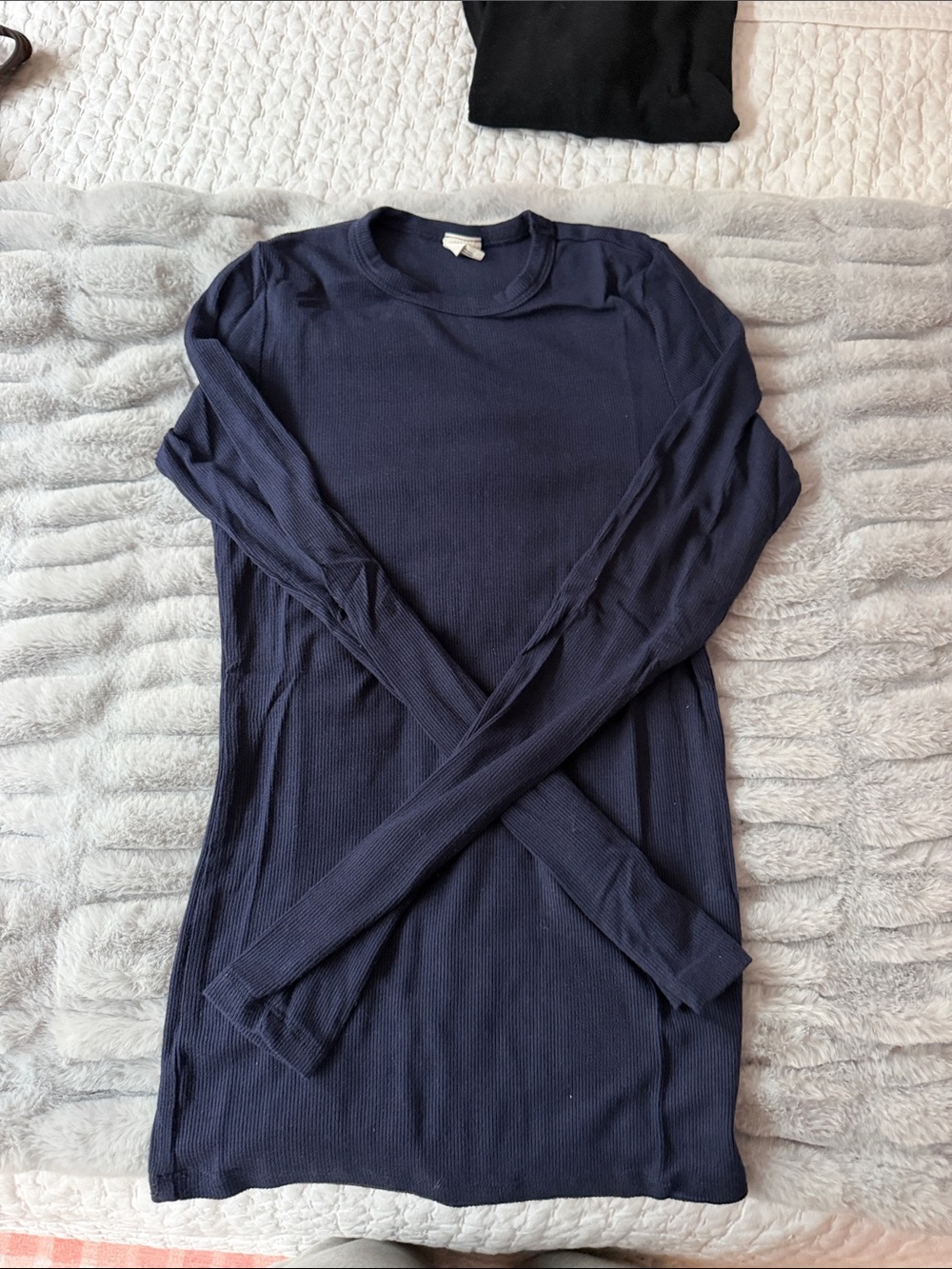 Set Active Women’s Long-Sleeve Ribbed Crewneck Shirt - Navy
